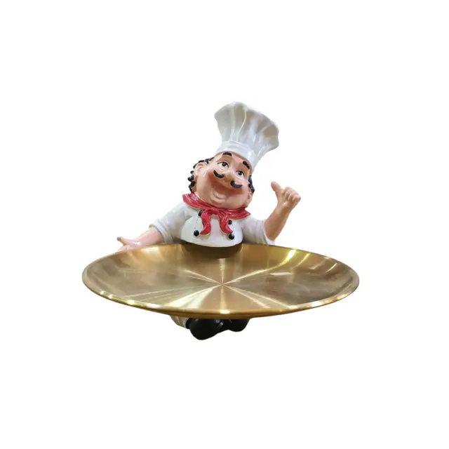 Décoration rétro de Chef avec plateau rond